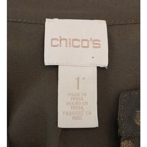 Chico's Women's Polka Dot Peasant Blouse SZ 1 Boho - Picture 4 of 7